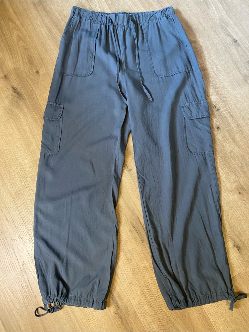 Thread & Supply Cargo Jogger Pants Sz L Slate Drawstring‎ Lightweight Streetwear